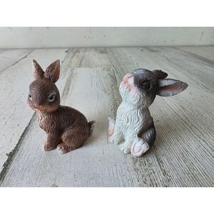 Vintage realistic mini easter bunny rabbit village decor cute lifelike